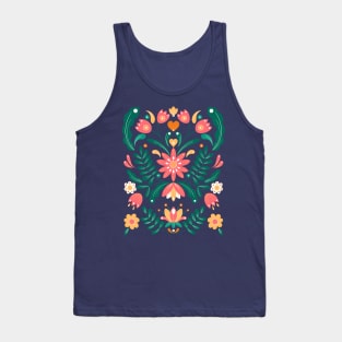 Pink and orange farmhouse flowers Tank Top